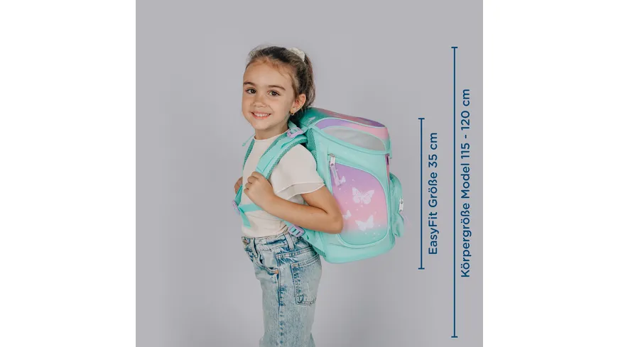 Scooli Butterfly EasyFit Schulranzen-Set 5teilig