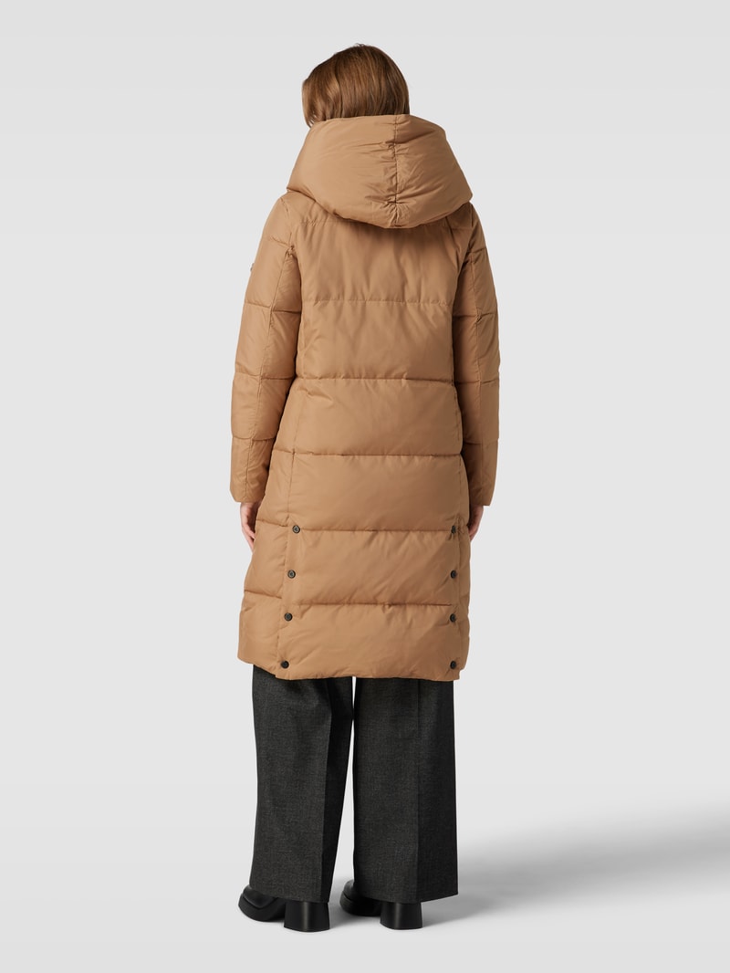 Steppmantel mit Kapuze in camel