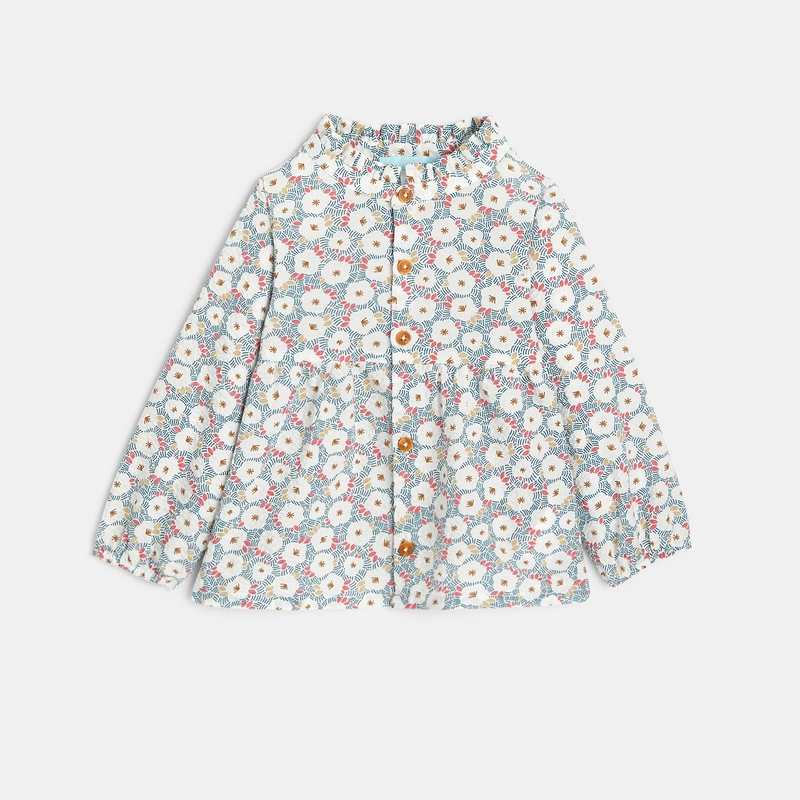 Blouse fleurie en seersucker bébé fille