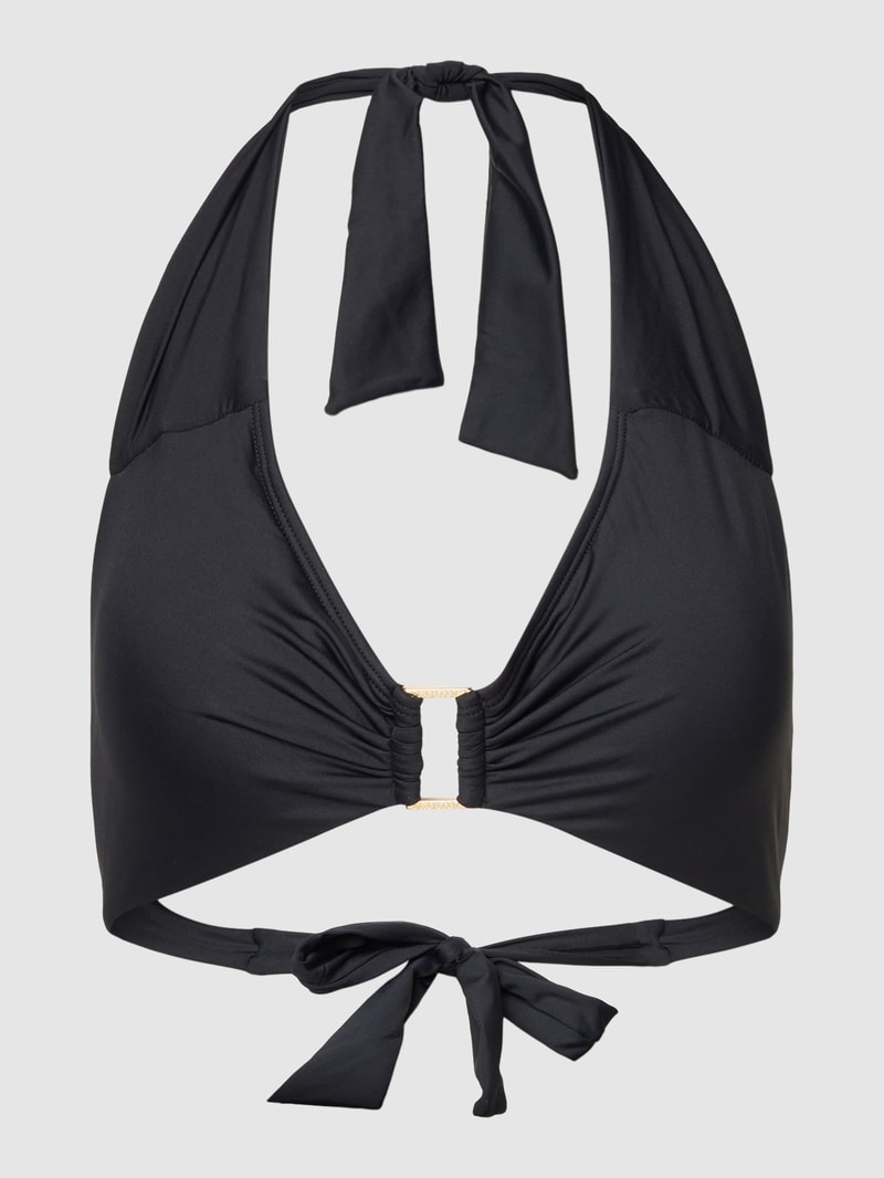 Bikini-Oberteil mit Neckholder in schwarz