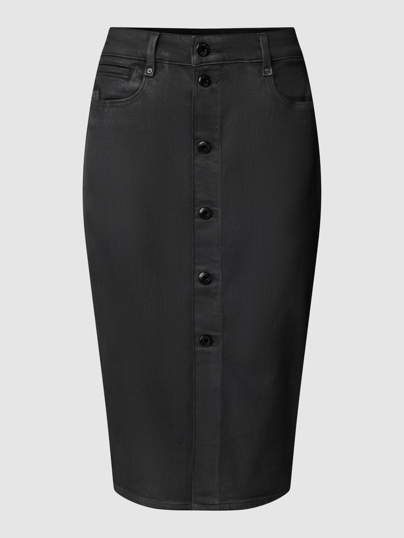 Jeansrock mit Knopfleiste Modell 'Noxer' in schwarz
