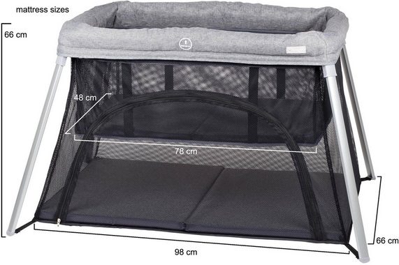 BabyGo Baby-Reisebett Dreams II, grey, faltbar