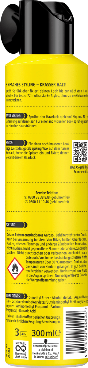 Haarlack Sprühkleber, 300 ml