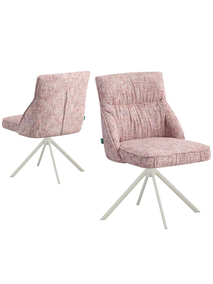 DUBI Möbel 2er-Set: Drehstuhl LINNEA in Rosa - (B)49 x (H)85 x  (T)62 cm günstig kaufen onesize