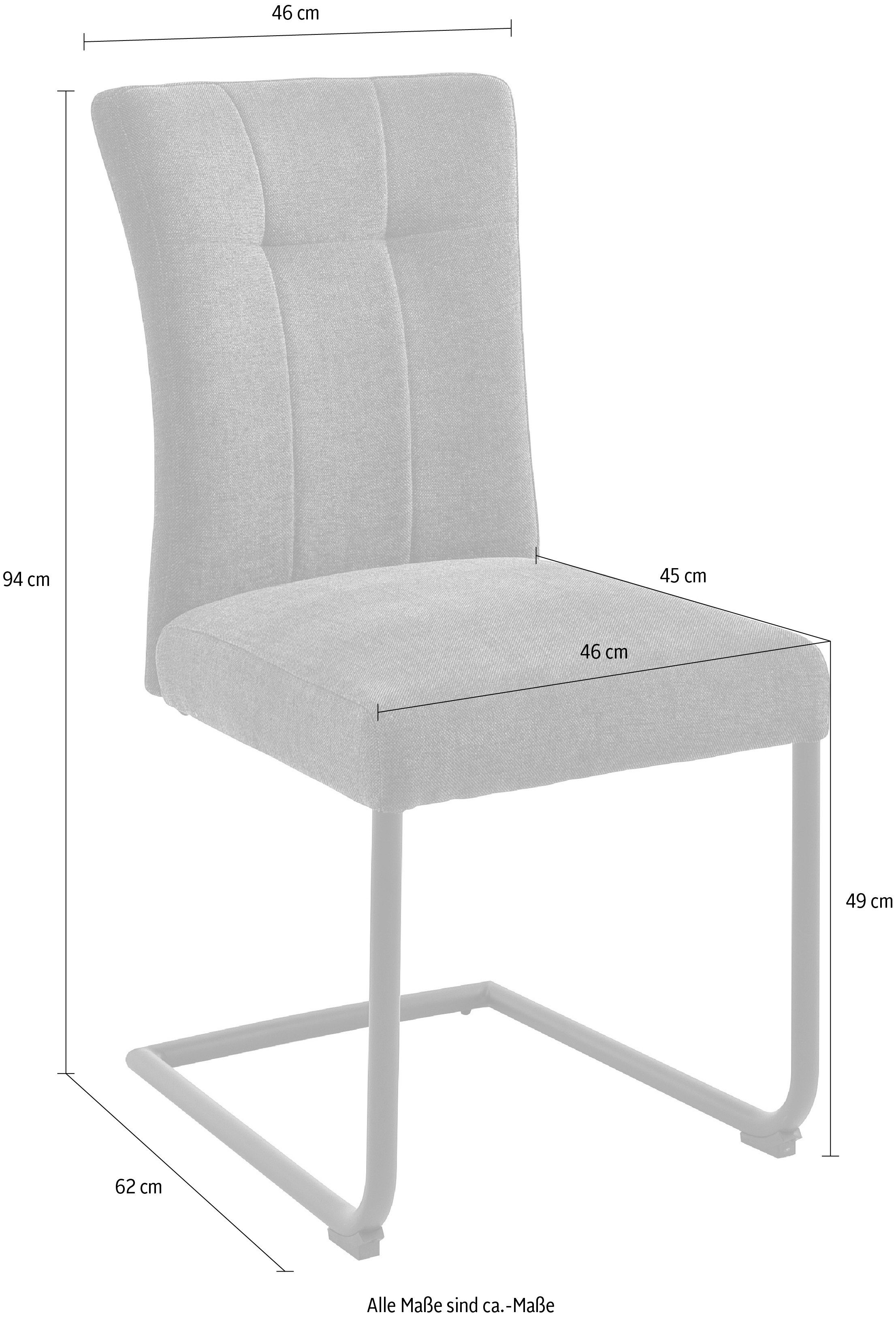 MCA furniture Freischwinger Calanda (Set, 2 St), Esszimmerstuhl Aqua Clean Bezug, Nosag Federung, belastbar bis 120 kg