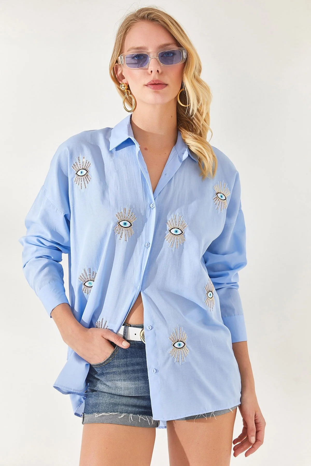 Olalook  Hemd - Blau - Boyfriend