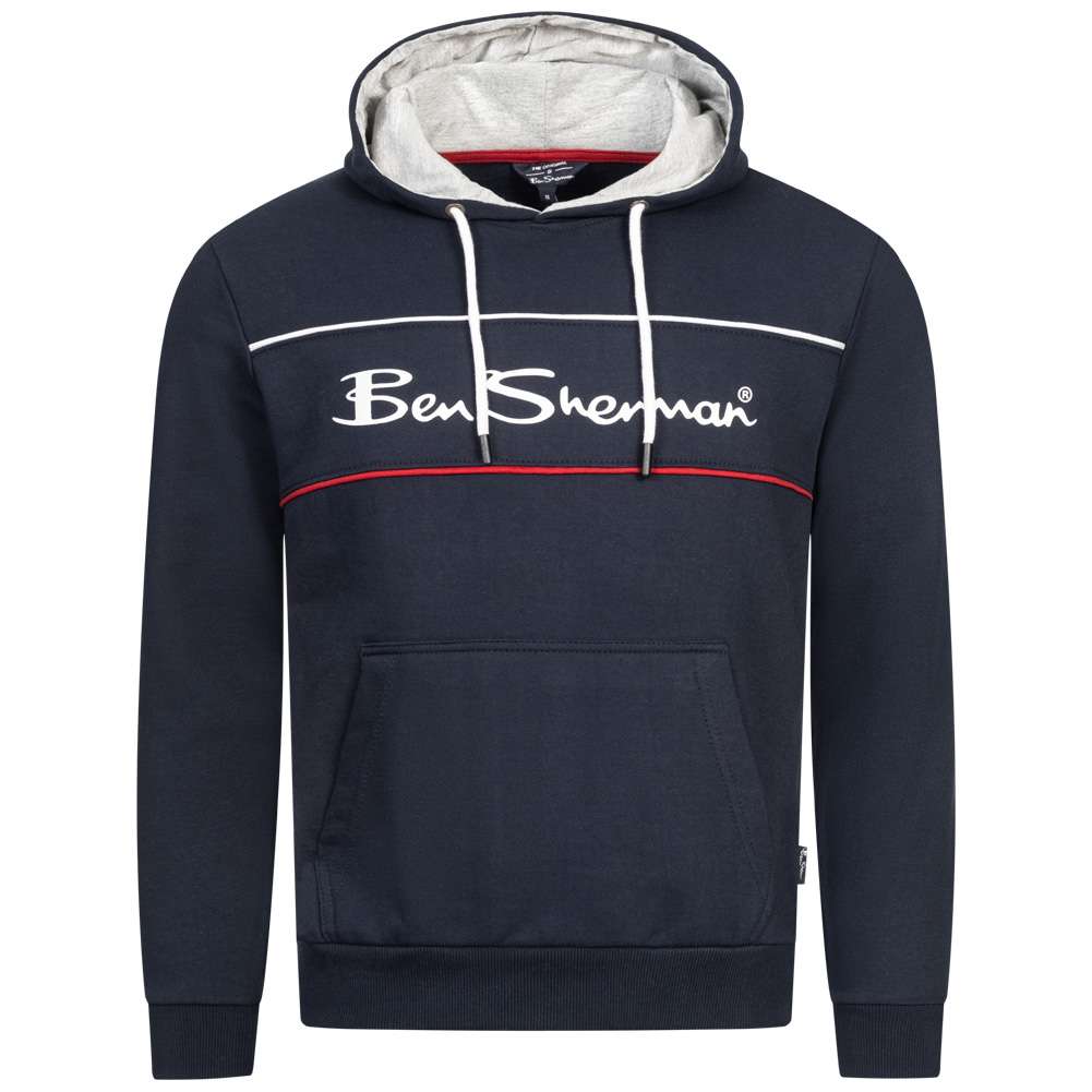 BEN SHERMAN Two Colour Panel Herren Hoodie 0067811-NAVY