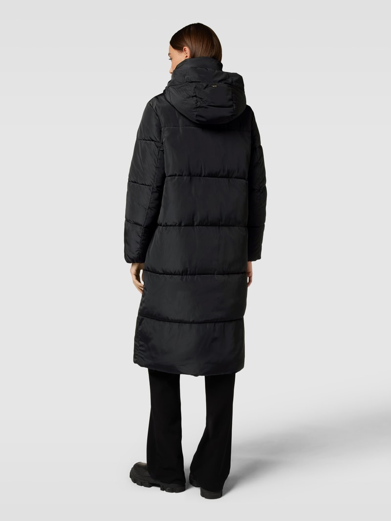 Steppjacke mit verdecktem Reißverschluss in schwarz