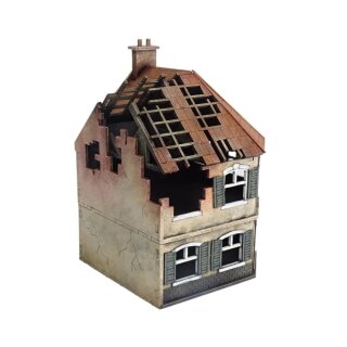 Destroyed Corner Terrace House (20mm)