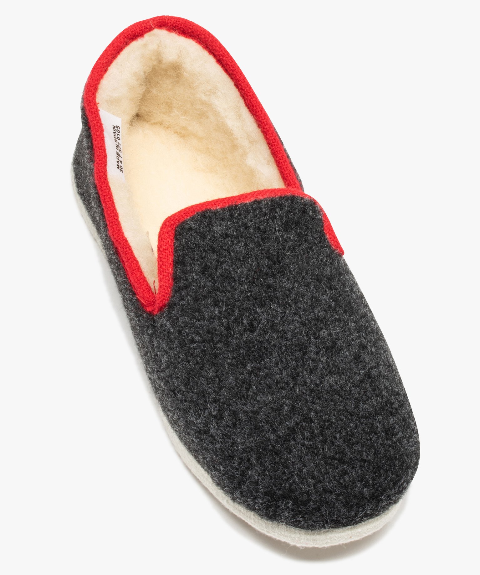 Chaussons homme style charentaises bicolores gris | GEMO