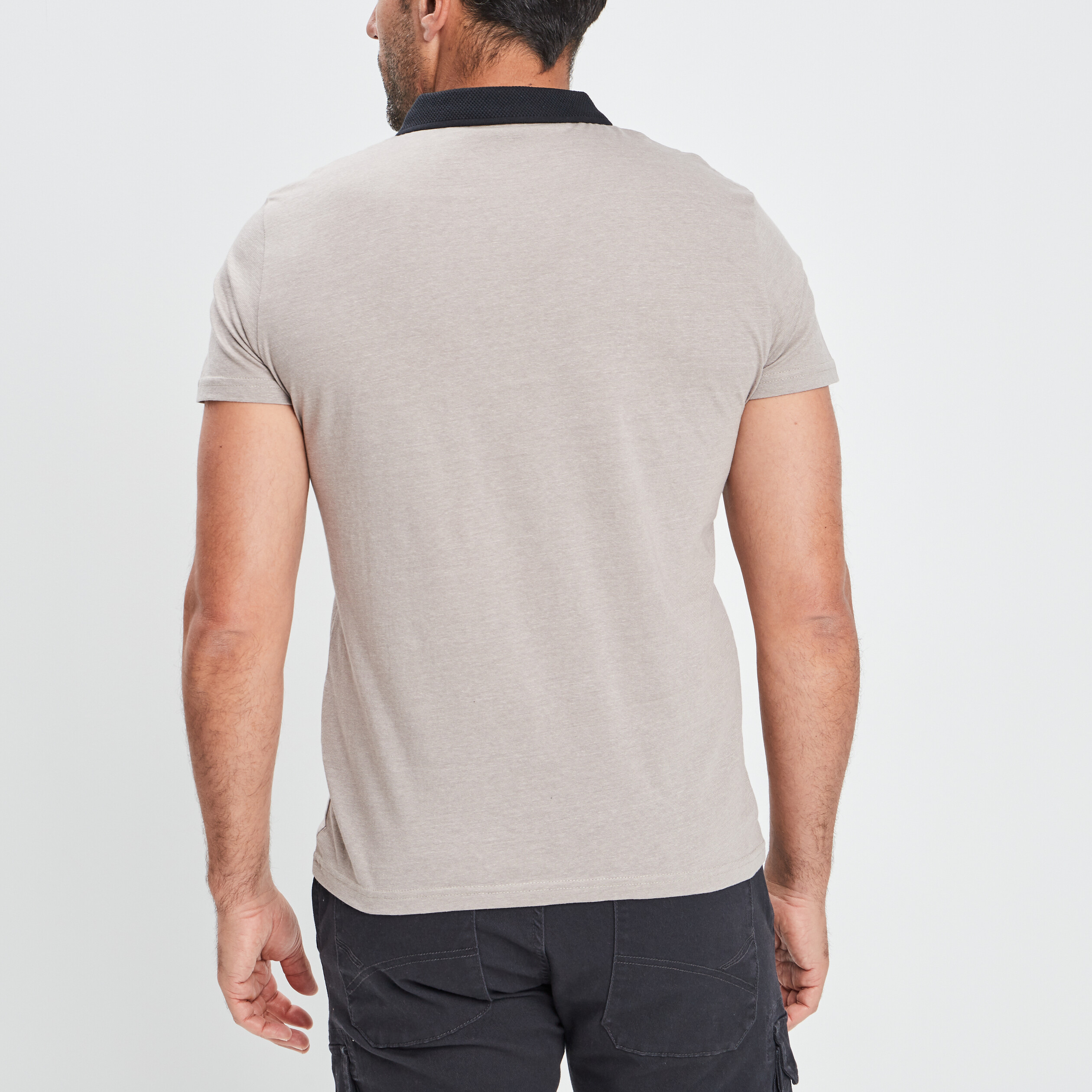 Polo manches courtes taupe homme | La Halle