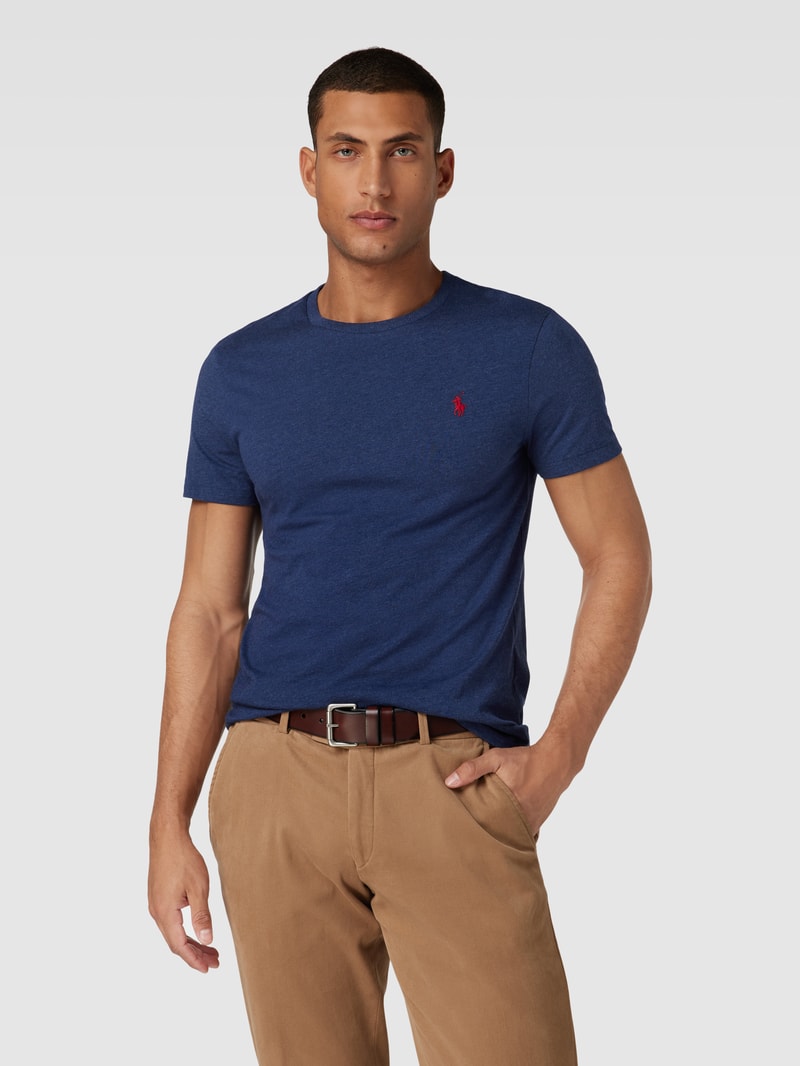 T-Shirt in Melange-Optik in dunkelblau