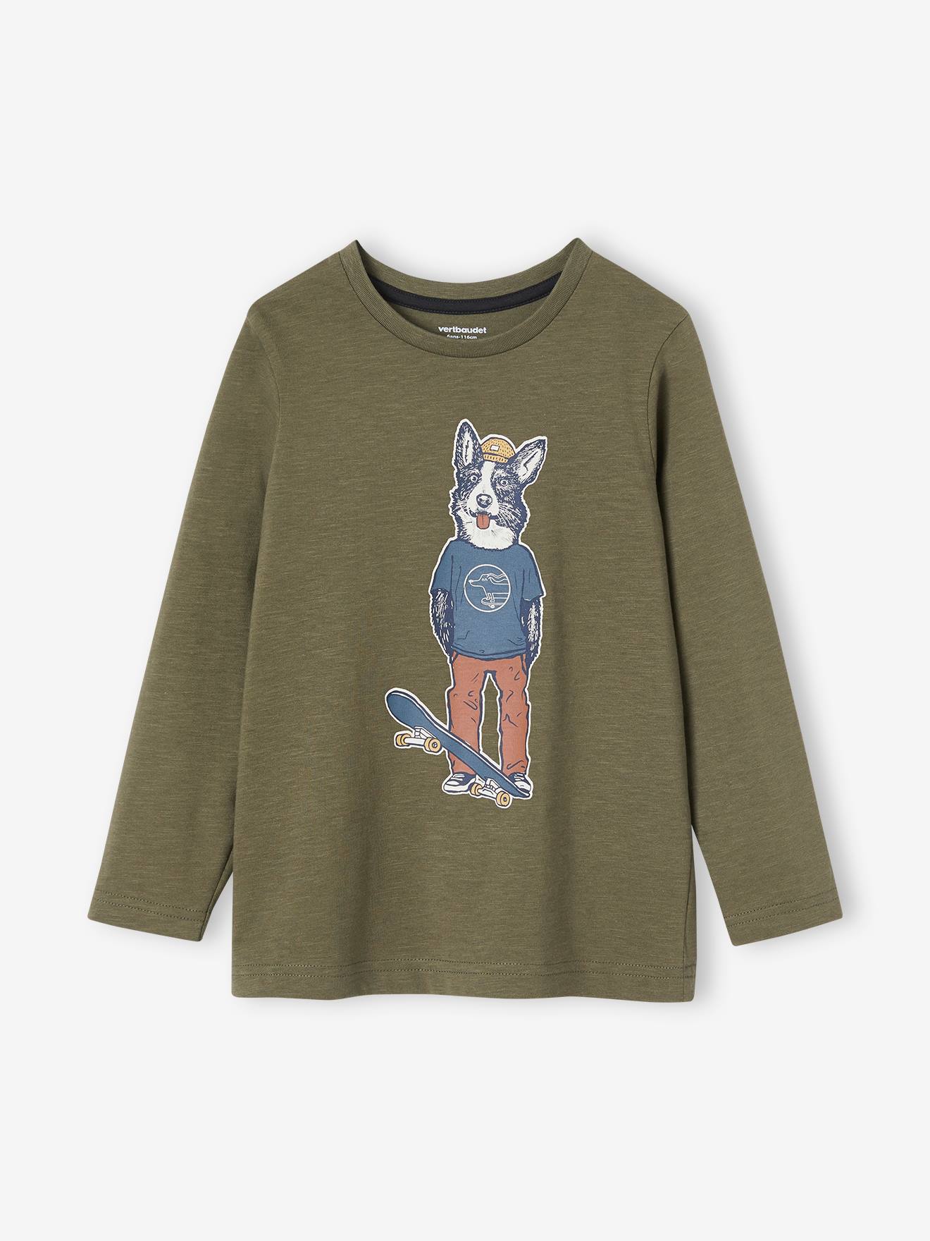 T-shirt animal crayonné garçon caramel