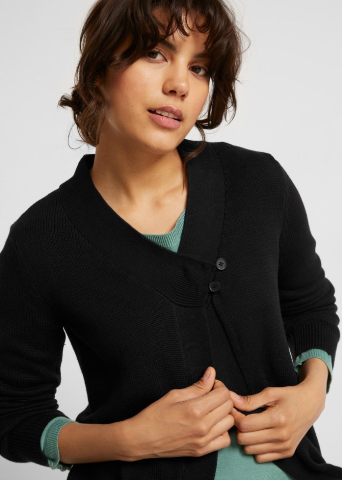 Strickjacke mit rundem Saum