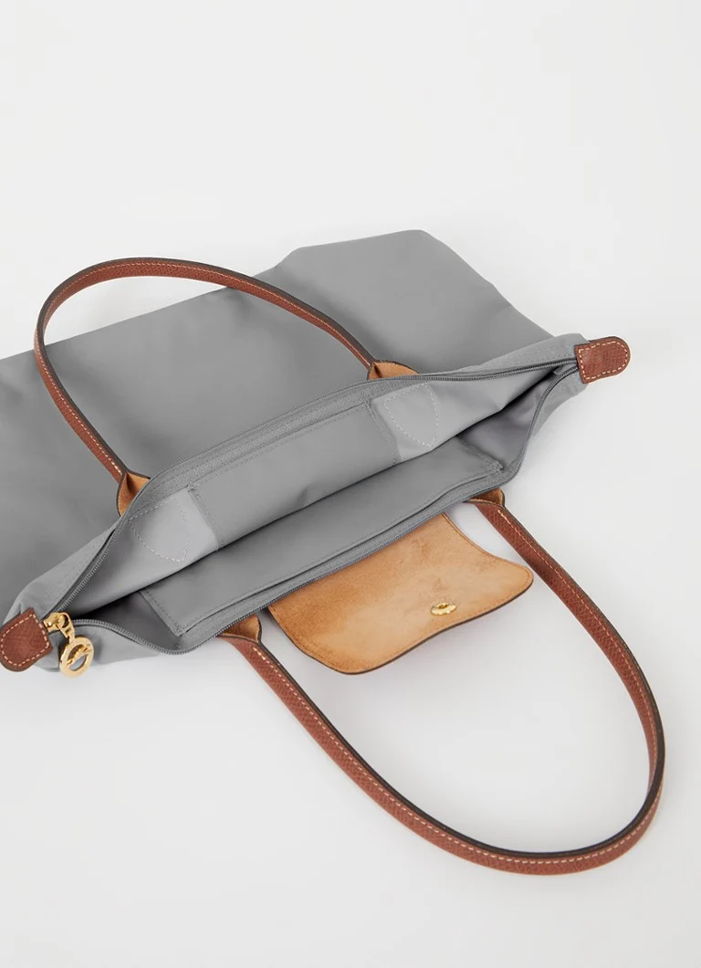 Geantă de umăr Longchamp Le Pliage Original M cu detalii din piele