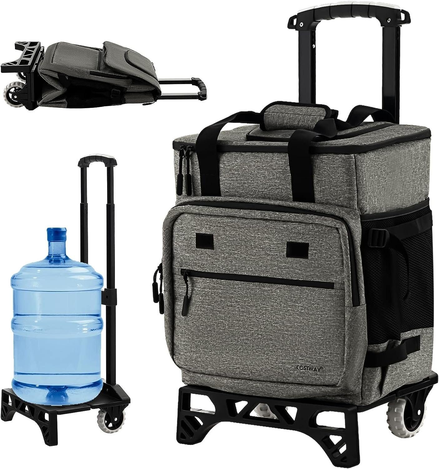 KOMFOTTEU Kühltasche 40L Isolierbeutel, mit Rädern & Griff