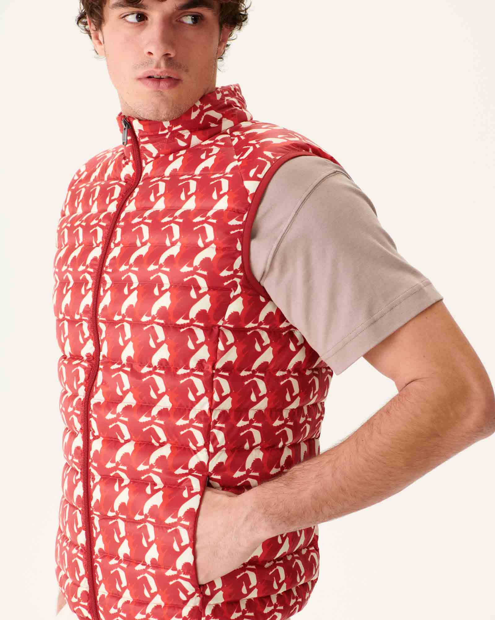 Doudoune sans manches Monogram rouge vif Tom