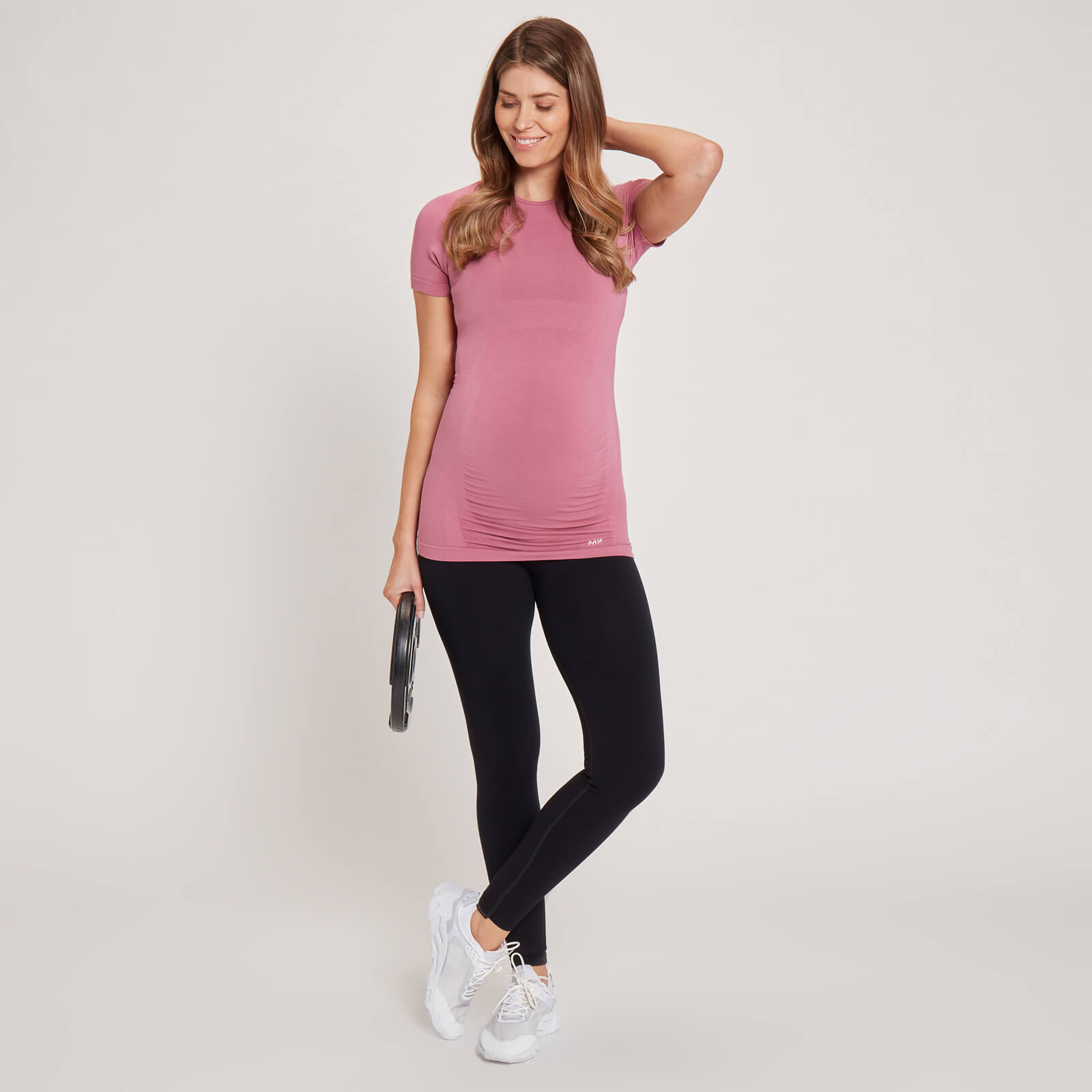T-shirt de maternité sans coutures à manches courtes MP pour femmes – Mauve