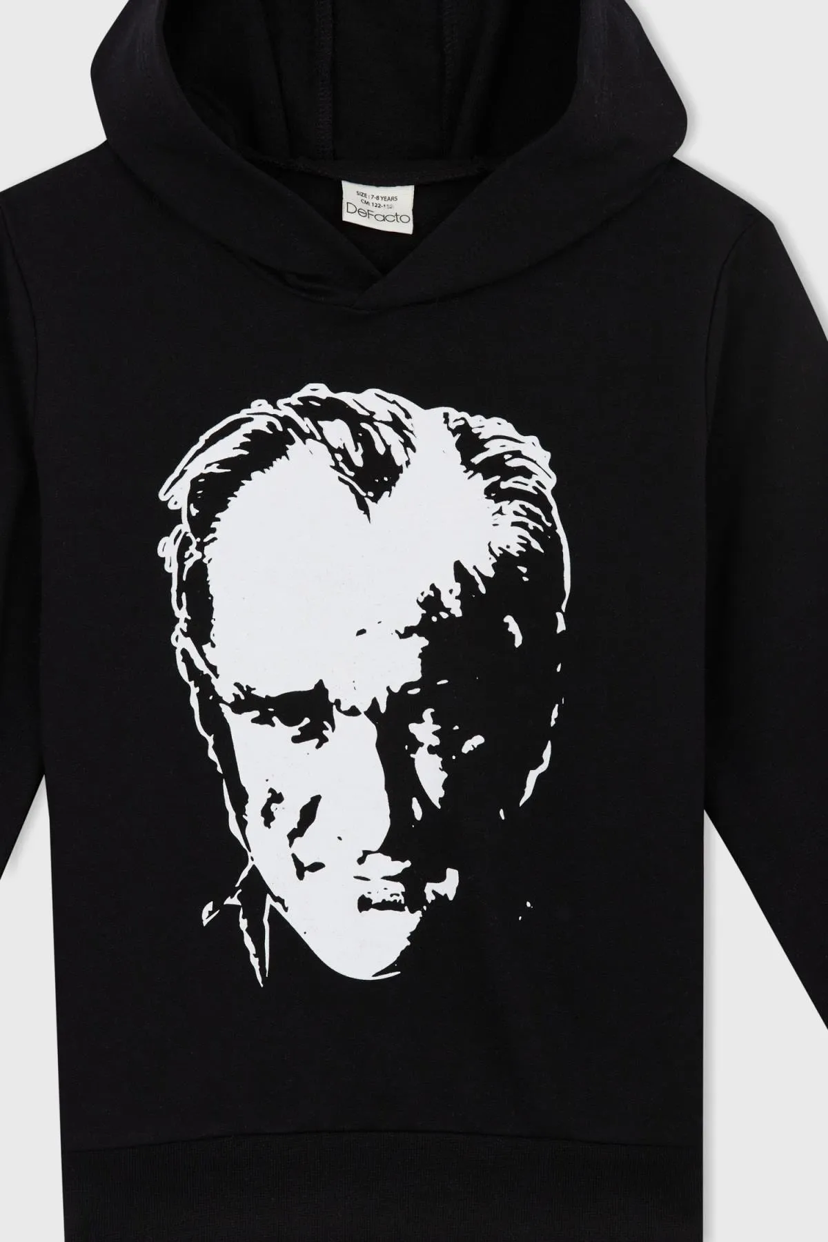 DeFacto  Schwarzes Kapuzen-Sweatshirt mit Aufdruck „29. Oktober Tag der Republik Atatürk“ für Jungen