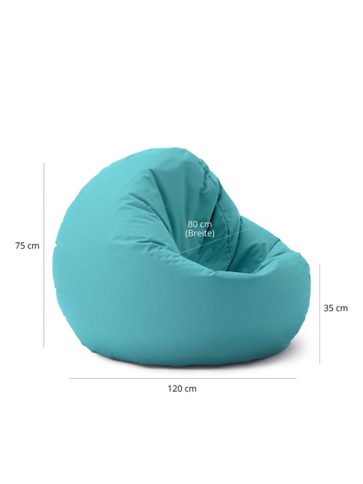 Lumaland Sitzsack 2-in-1-Sitzsack - 300l Füllung - 120 x 80 x 75 cm - Aquamarin günstig kaufen onesize
