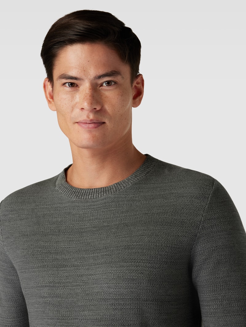 Strickpullover in melierter Optik in anthrazit meliert