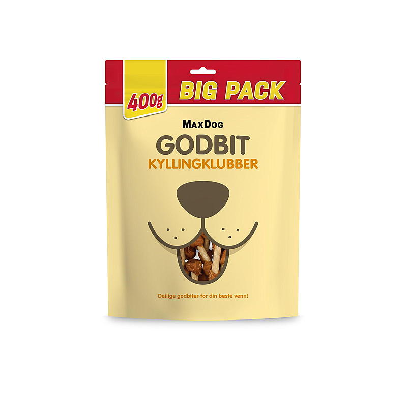 MaxDog Hundesnacks 400 g, kyllingklubber Maxdog