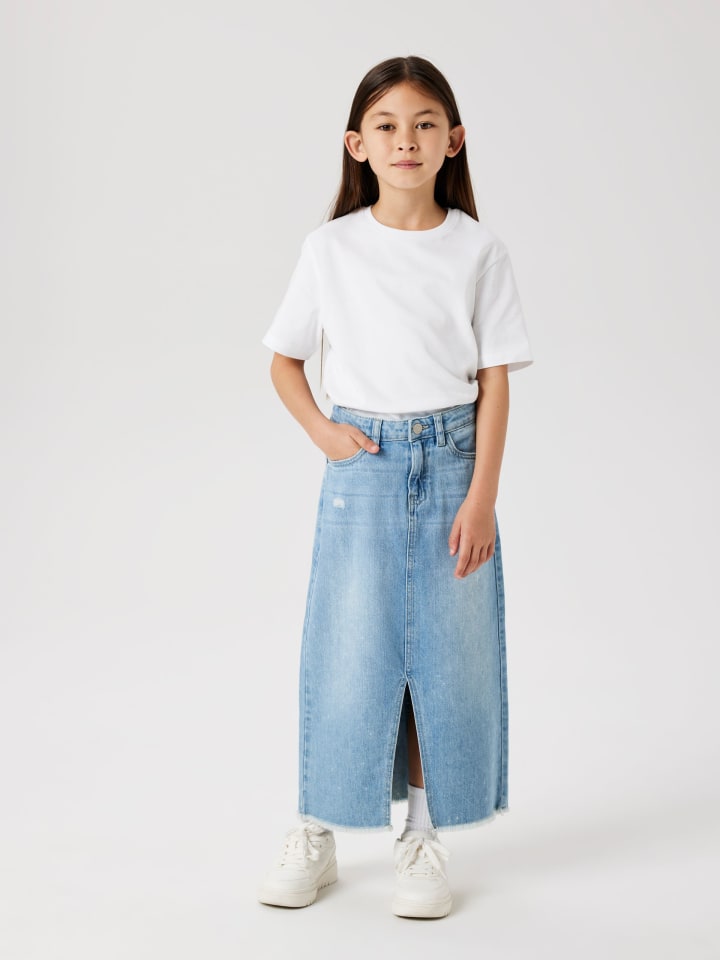 name it Jeansrock lang NKFKAT DNM LONG SKIRT 3724-BE in light blue denim günstig kaufen