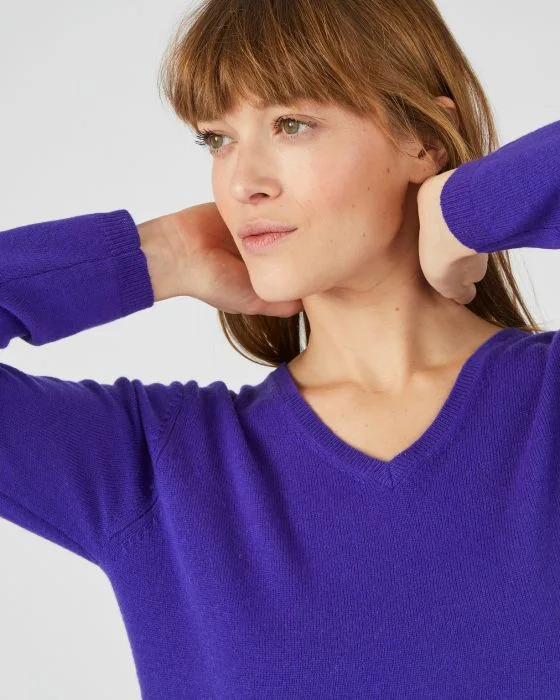 Pull col V en pur cachemire