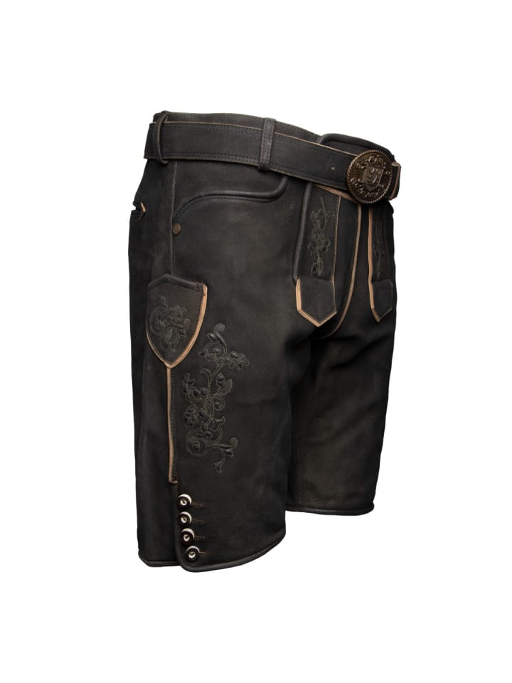 KRÜGER Lederhose Caelius in dunkelbraun günstig kaufen