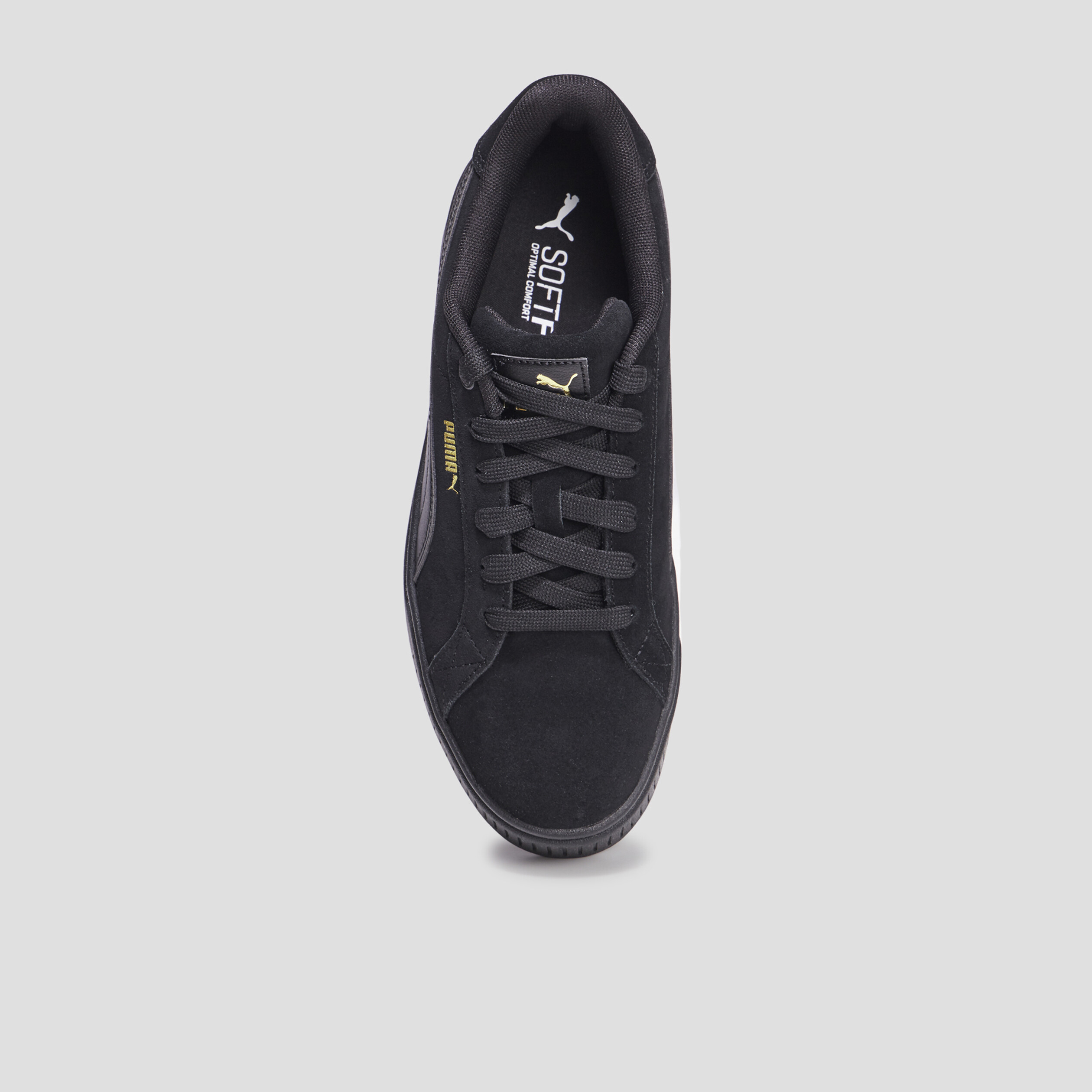 Tennis basses en cuir Puma Karmen Nub noir femme | La Halle
