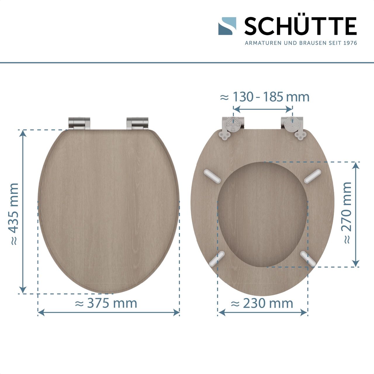 Schütte MDF WC Sitz MODERN WOOD,Toilettendeckel mit Absenkautomatik, Holzkern