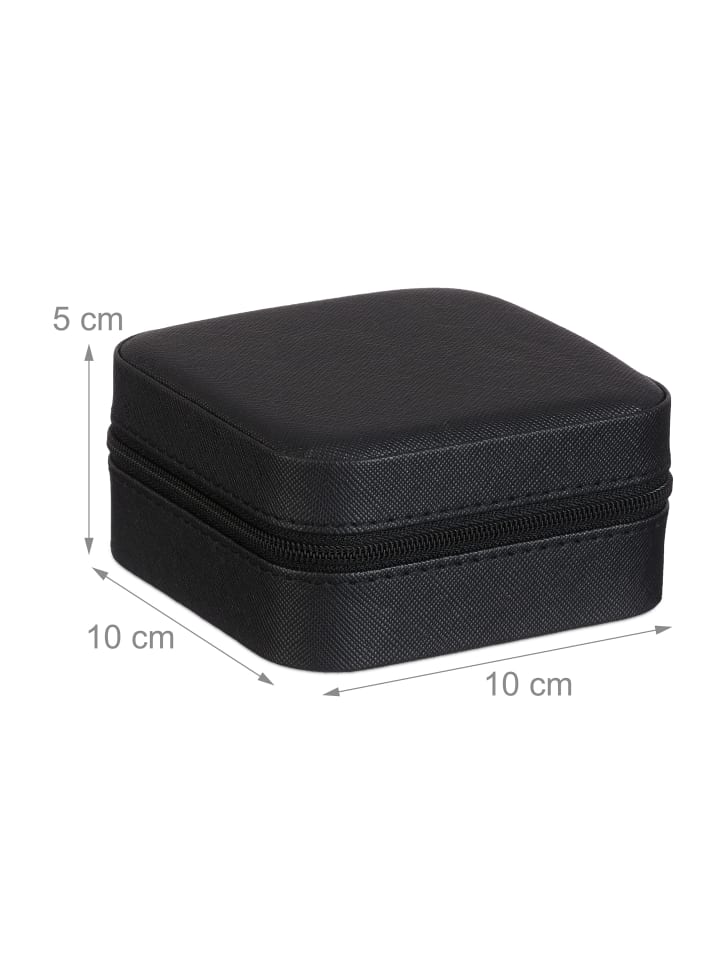 relaxdays Schmuckkästchen in Schwarz - (B)10 x (H)5 x (T)10 cm günstig kaufen onesize
