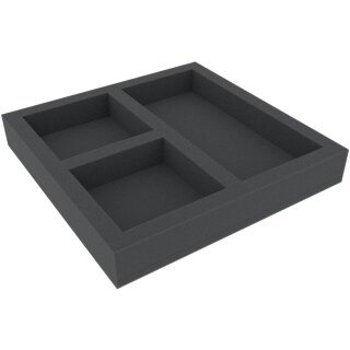 Feldherr 300 mm x 300 mm x 45 mm Schaumstoffeinlage für Brettspiele - 3 Fächer