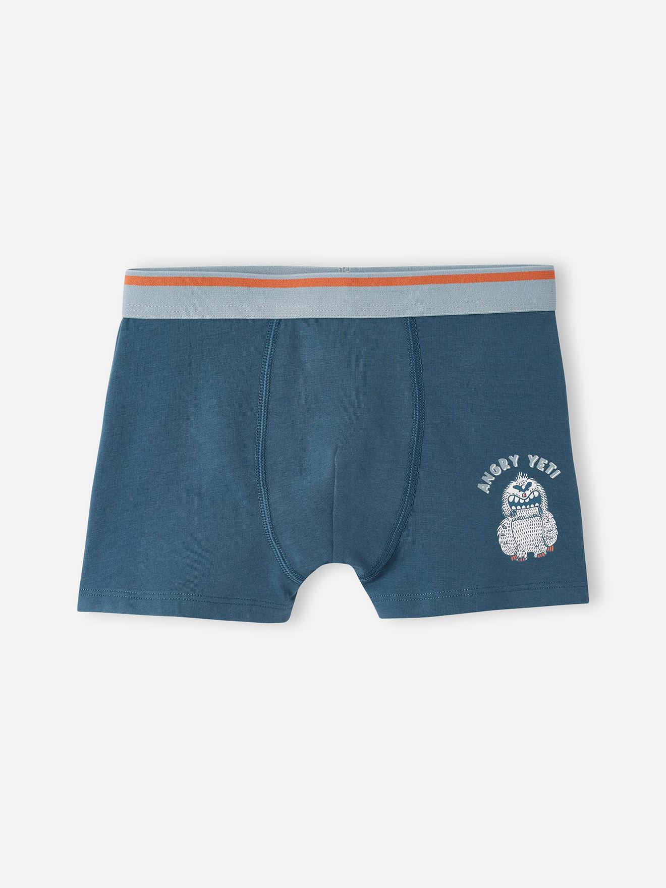 Vertbaudet 5er-Pack Jungen Stretch-Boxershorts, Yeti - graublau