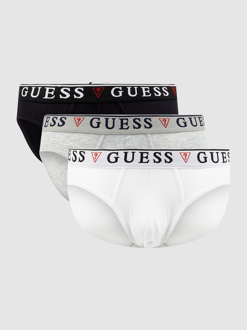 Slip mit elastischem Logo-Bund im 3er-Pack in mittelgrau