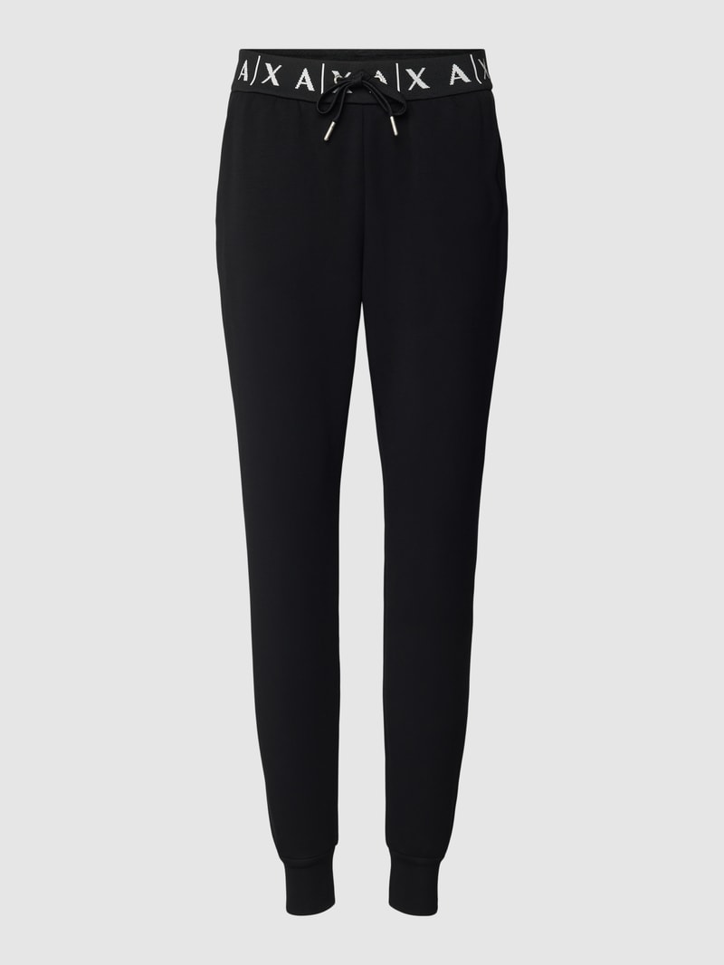 Sweatpants mit Label-Stitching in schwarz