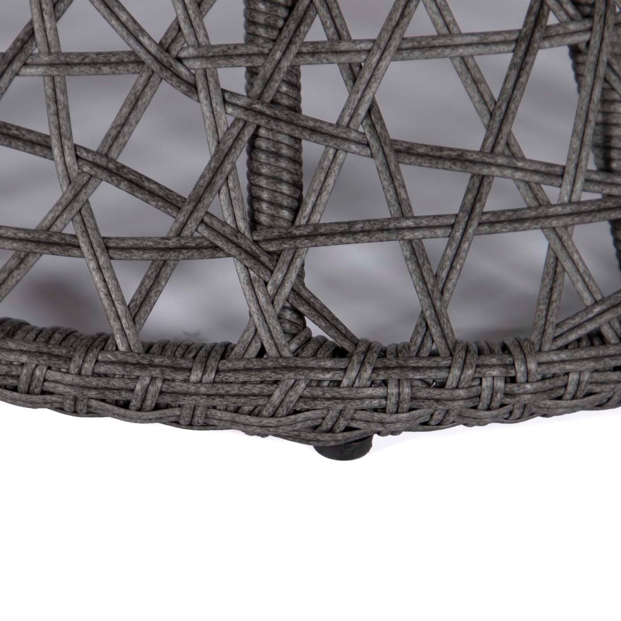 PureHaven Lounge Sessel 92x80x80,5 cm aus Rattan Rundkissen drehbar 360 Grad pflegeleicht elegantes Design verstellbare Kunststofffüßchen Grau/Grau