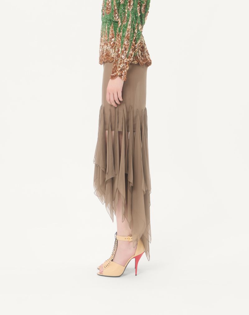 Saia midi de chiffon