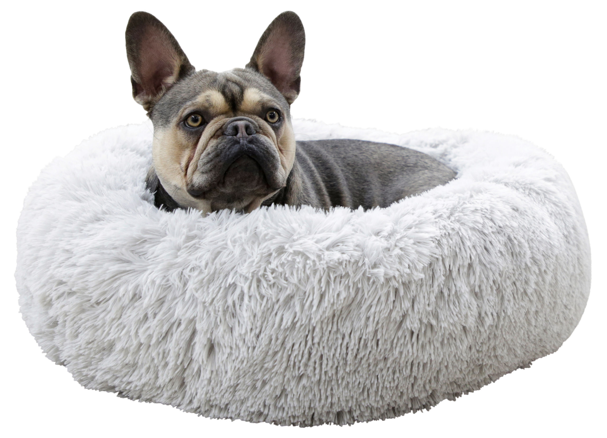 Kerbl Hundebetten Kerbl Pet Kuschelbett Fluffy, Hellgrau, Rund, Ø60cmx18cm