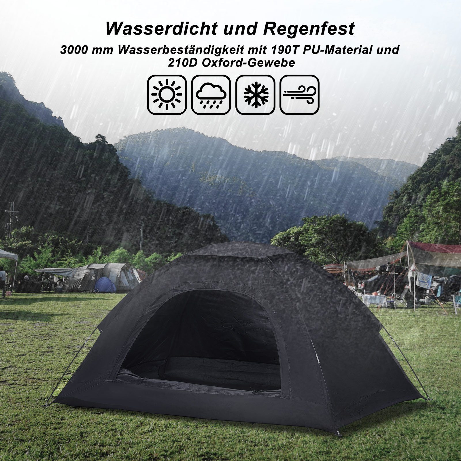 LEMROE Kuppelzelt Campingzelt, Personen: 2, mit Tragetasche