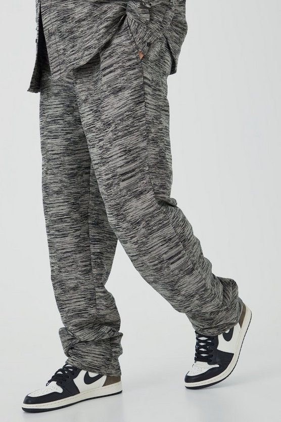 Tall gerade Cargohose mit Marmor-Print und elastischem Bund