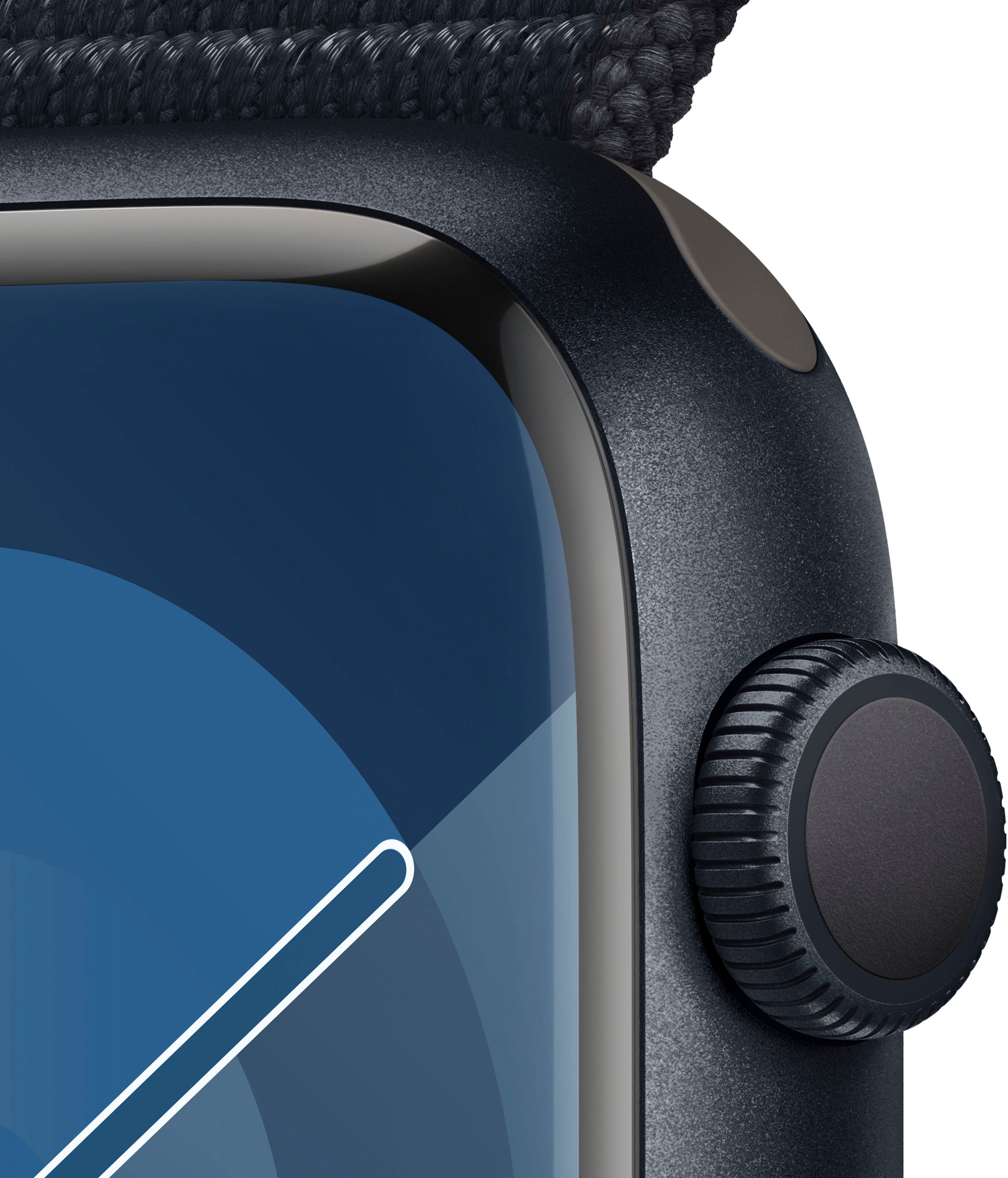 Apple Watch Series 9 GPS Aluminium 45mm Smartwatch (4,5 cm/1,77 Zoll, Watch OS 10), Sport Loop