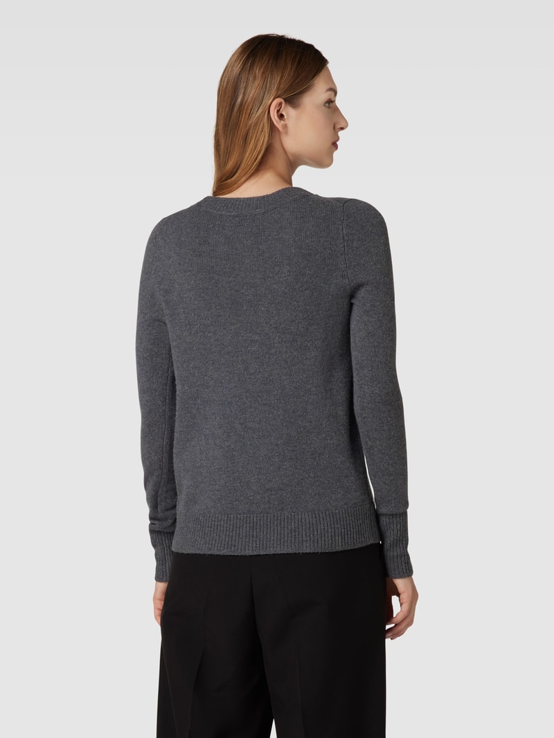 Strickpullover mit Rundhalsausschnitt in anthrazit meliert