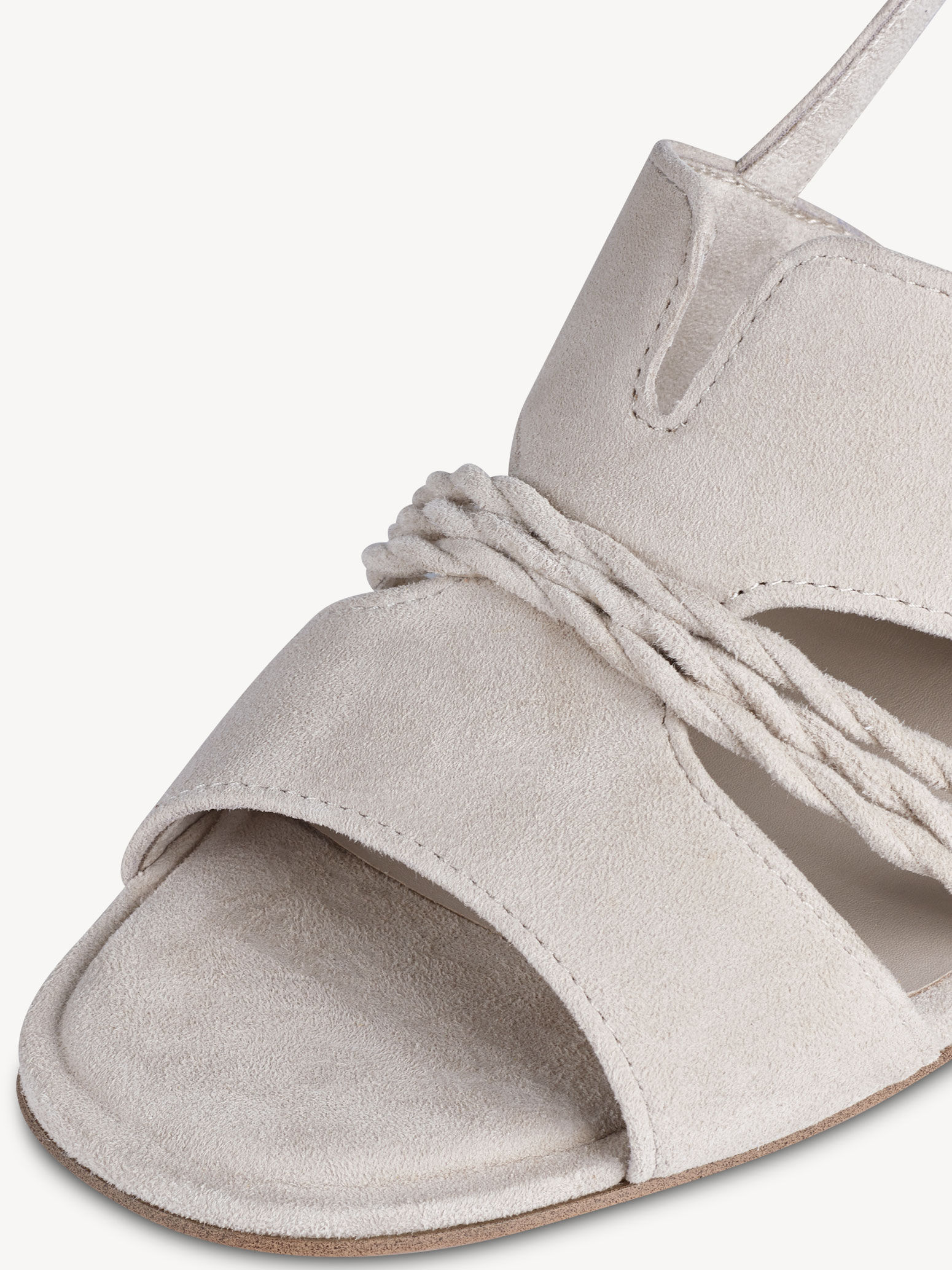 Sandale à talon en cuir - beige