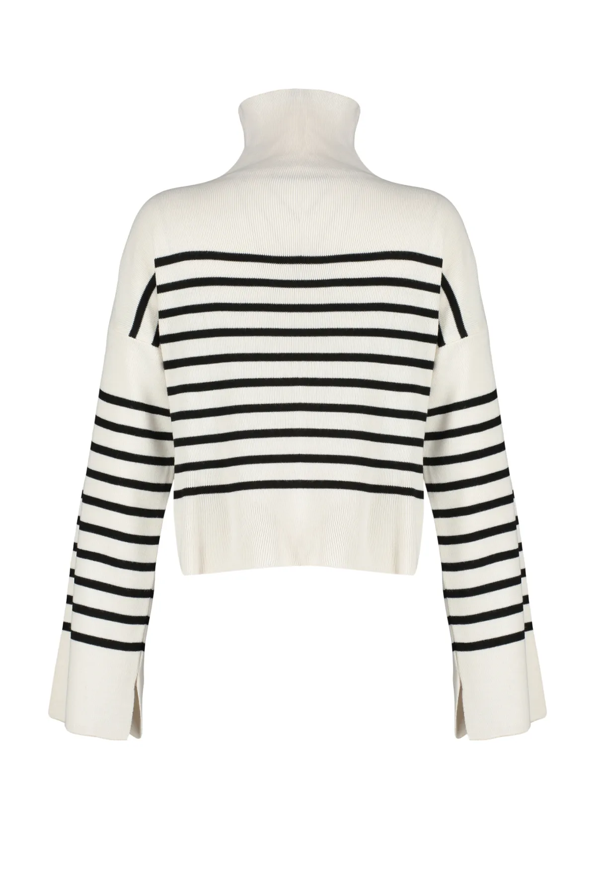Trendyol Collection  Steinfarbener, gestreifter Strickpullover mit weiter Passform TWOAW24KZ00505