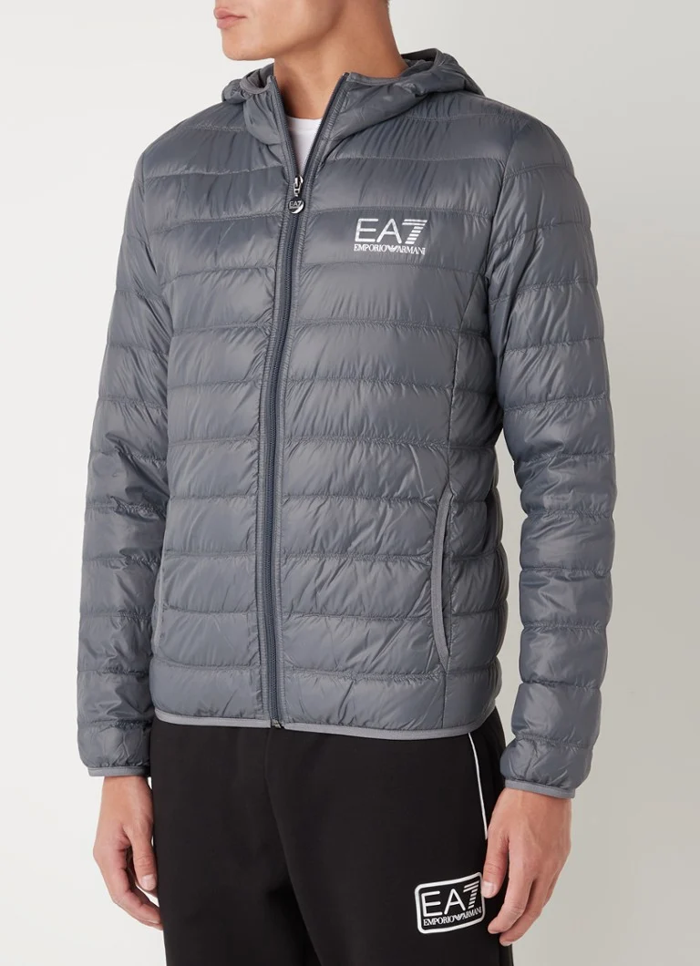 Jachetă sport Emporio Armani matlasată cu puf și logo