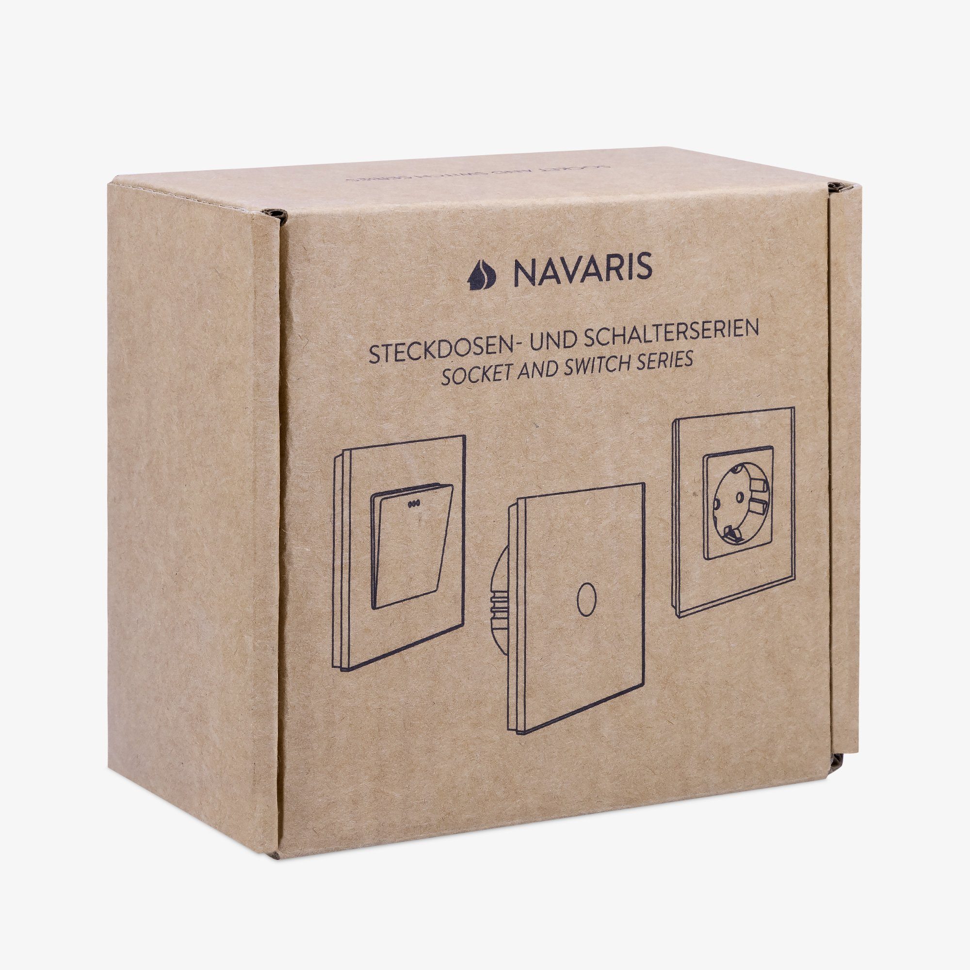 Navaris Alu Schuko Steckdose einfach - Design Einbau Wandsteckdose Steckdosenleiste (Kabellänge 8,50 m)