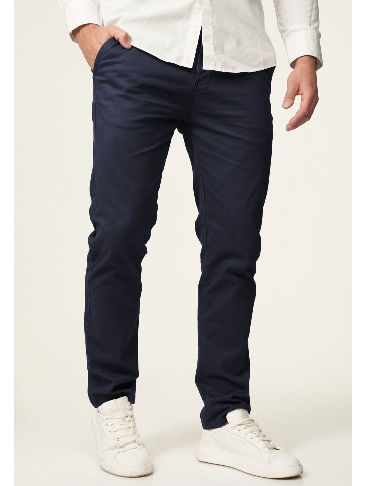 DAILY COTTON Chinohose - DCPROVO Chino Hose Elastische Jeans Stoffhose Slim-Fit in Navy günstig kaufen