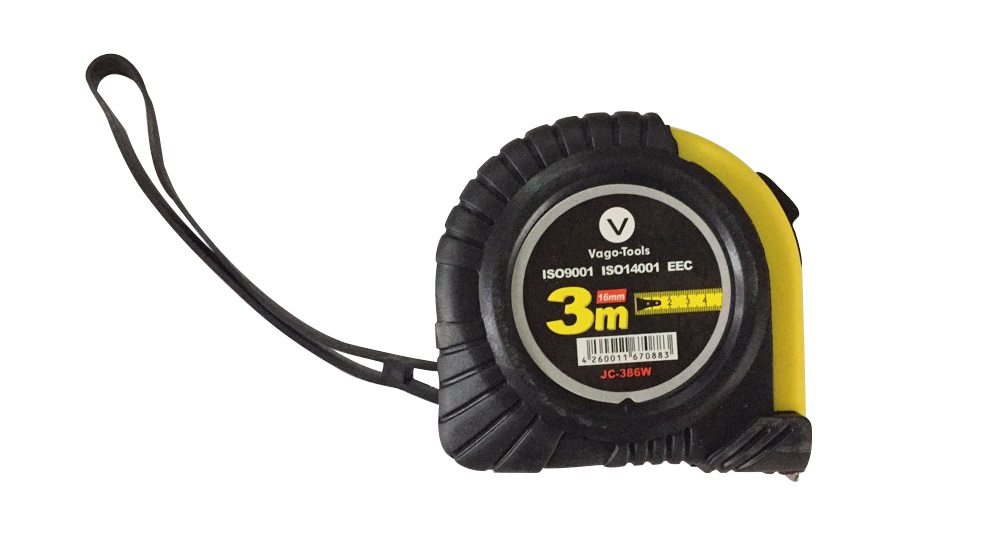 Vago-Tools Rollmaßband Maßband Messband 3m Bandmaß Rollband mit Rücklauf 1x
