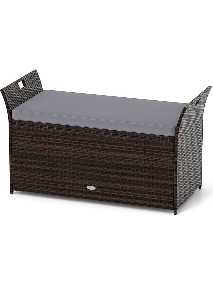 COSTWAY 2-Sitzer Gartenbank Gartenbox mit Kissen in Grau günstig kaufen onesize